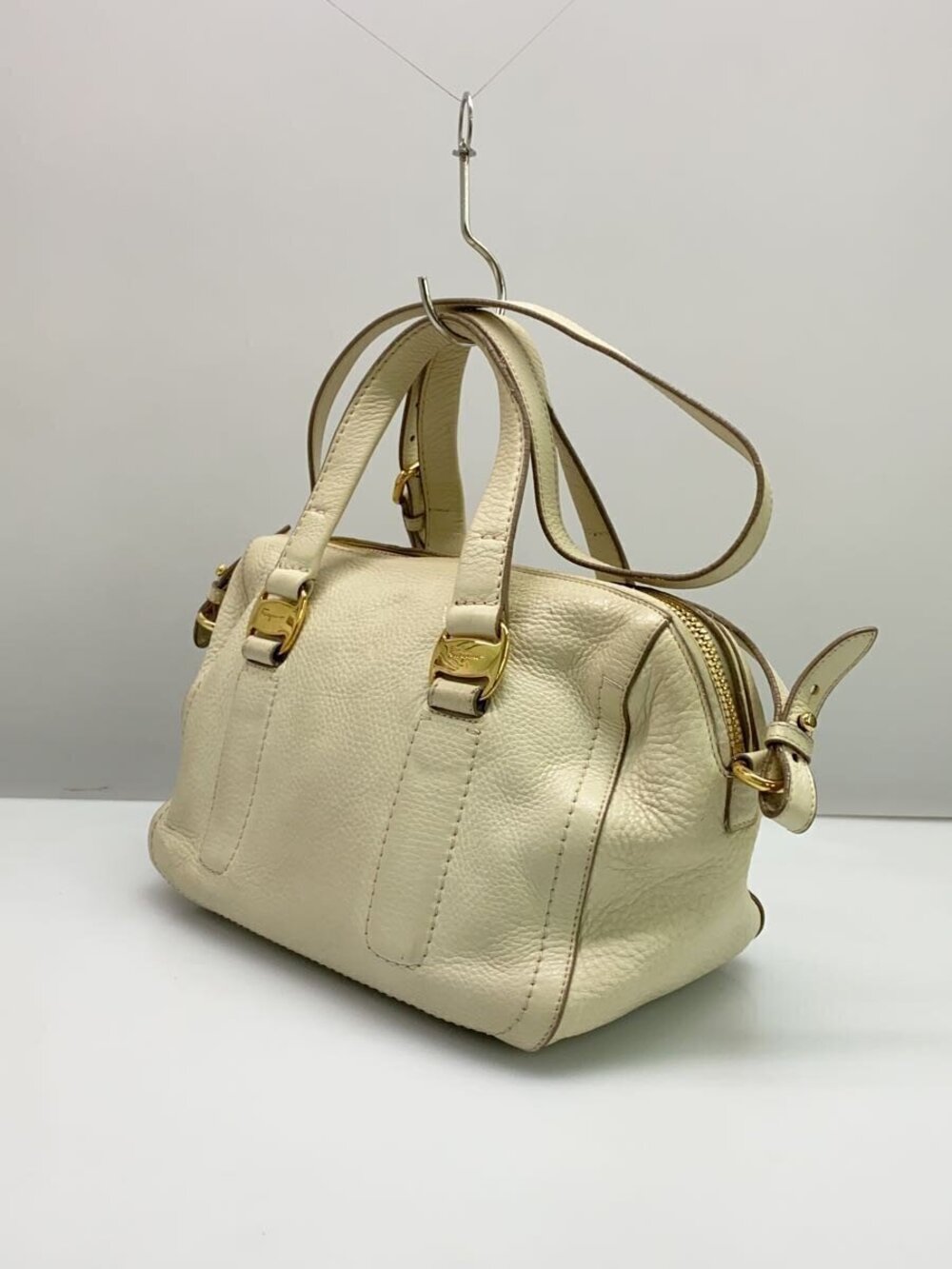Salvatore Ferragamo Cream Leather Handbag Cream